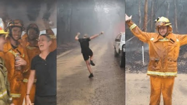 নামাজ আদায়ের পর দাবানলে বৃষ্টি