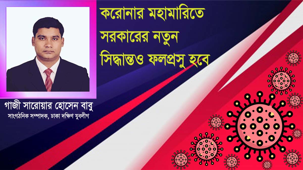 করোনা মহামারিতে সরকারের নতুন সিদ্ধান্তও ফলপ্রসূ হবে- গাজী সারোয়ার হোসেন বাবু